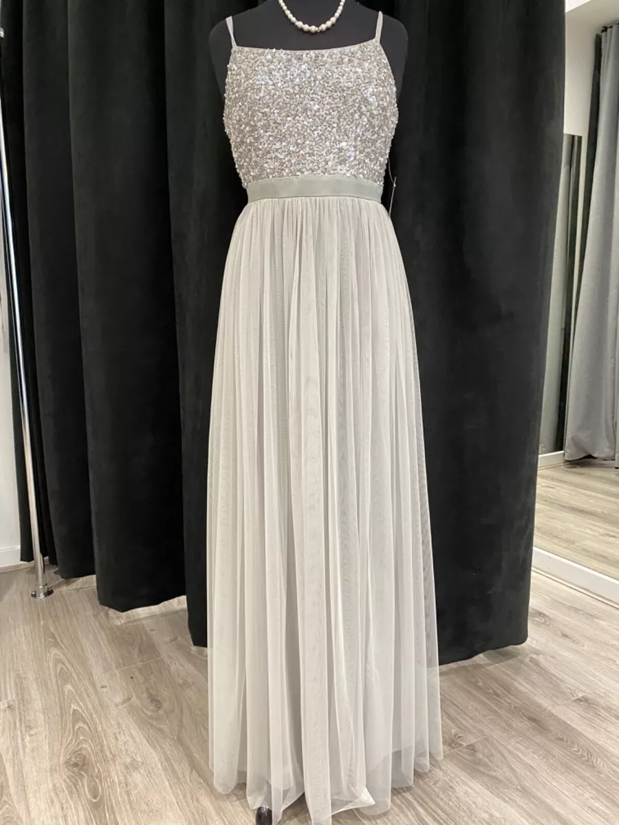 silver bridesmaid dresses