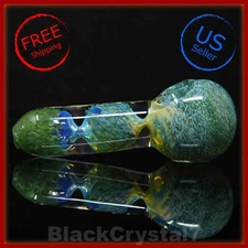 4.5" Handmade Thick Natural Emerald Green Fumed Tobacco Smoking Bowl Glass Pipes