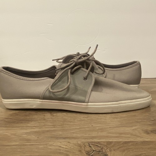 Casual Tie Up Grey Canvas Sneaker Size 
