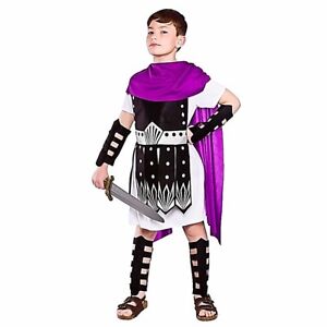 Child Roman Soldier Costume Teen Gladiator Warrior Book Day Fancy Dress New