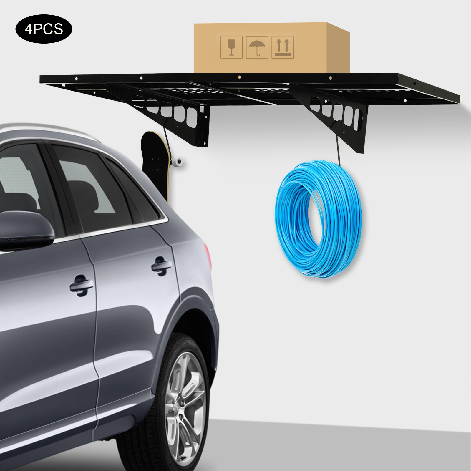 Garage Floating Shelves Shelf Wall Mounted Storage 4pc 4x1.7 ft up to 560lbs
