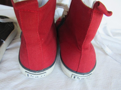 Lot of 2 Polo Ralph Lauren Canvas Sneakers Tennis Shoes Red & Black Men's 9 D - Picture 4 of 12