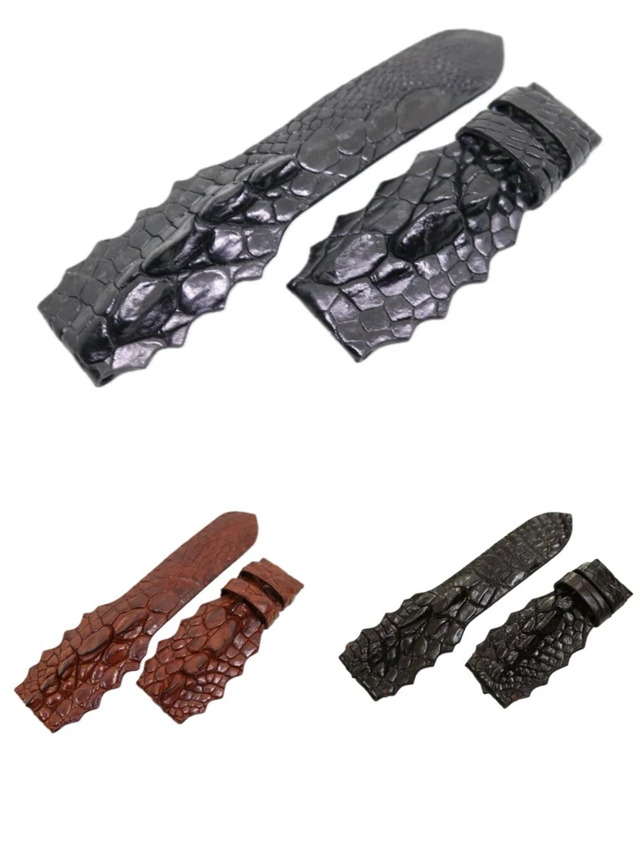 FATTO A MANO Cinturino per orologio in vera pelle di coccodrillo alligatore 18 mm/24 mm