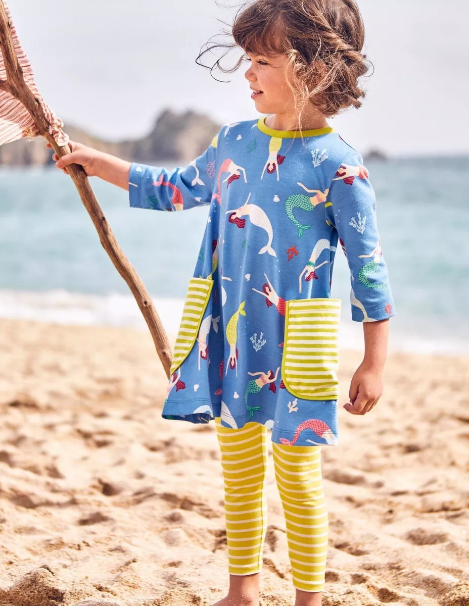 MINI BODEN GIRLS Printed Tunic - Penzance Blue Mermaid G0361-BLU