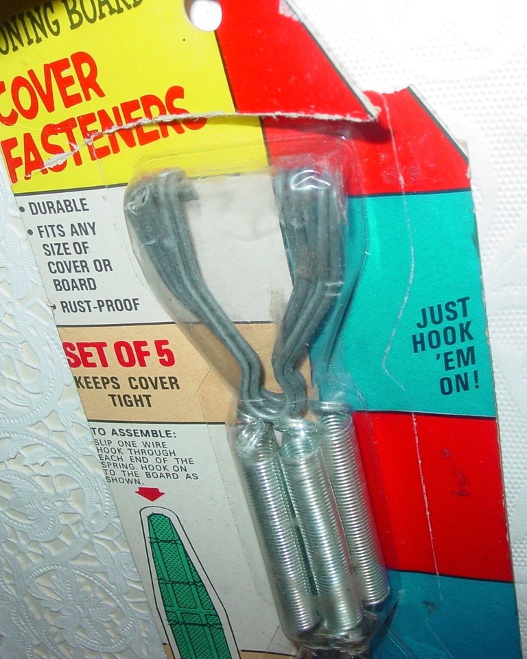 VINTAGE Ironing Board Cover Fasteners Set M.E. Heuck Co. Cincinnati