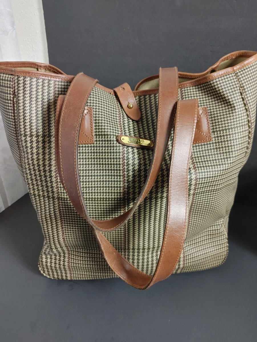 VTG POLO RALPH LAUREN ICONIC PLAID EXTRA LARGE TOTE SHOPPER BAG