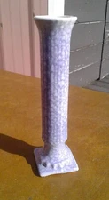 Vintage Purple Speckled Fluted Column Bud Vase Small Ceramic