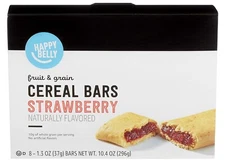 Happy Belly Strawberry Cereal Bars, 1.03 Oz, 8 Count - Amazon Brand