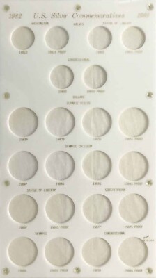 Capital Holder For 22 Silver Commemorative Coins 1982-1989 White Case Full Set