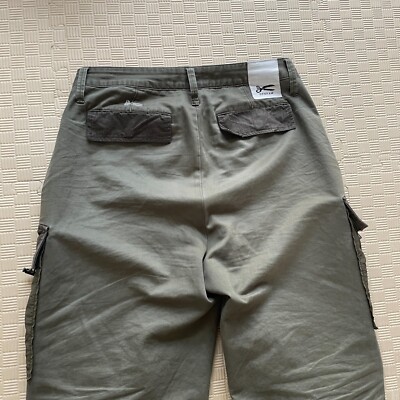 Denham Wide Leg Distressed Military Cargo Pants Size 30 | eBay