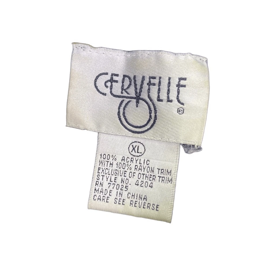 Vintage Cervelle Embellished Long Cardigan Sweater Size XL Lace Trim 80s 90s - Image 3 of 4