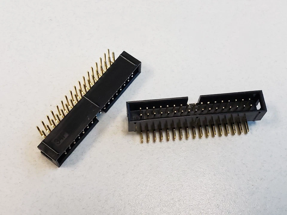 2.54mm Right Angle IDC Box Header Connector Gold Pin Male 16 24 34 40 2 Row - Image 2 of 4