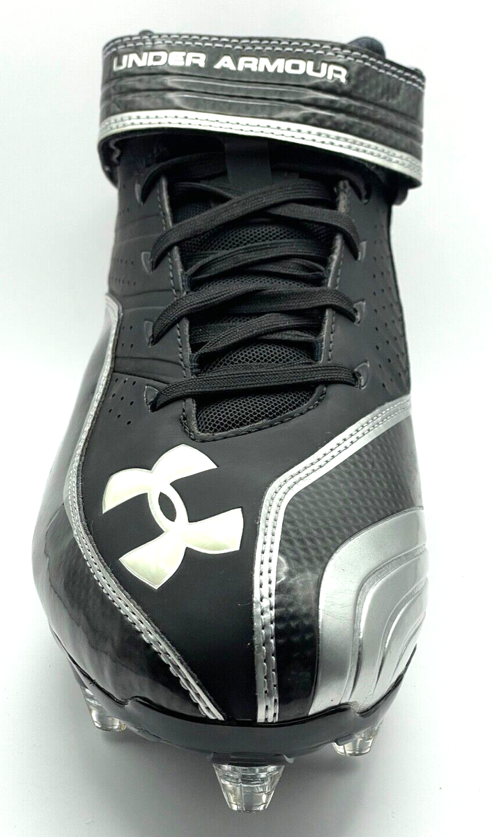 Under Armour Fierce III Football Cleats Mid D Size 12 Black Silver 1215496-001 Under Armour Fierce III Football Cleats Mid D Size 12 Black  main image 2