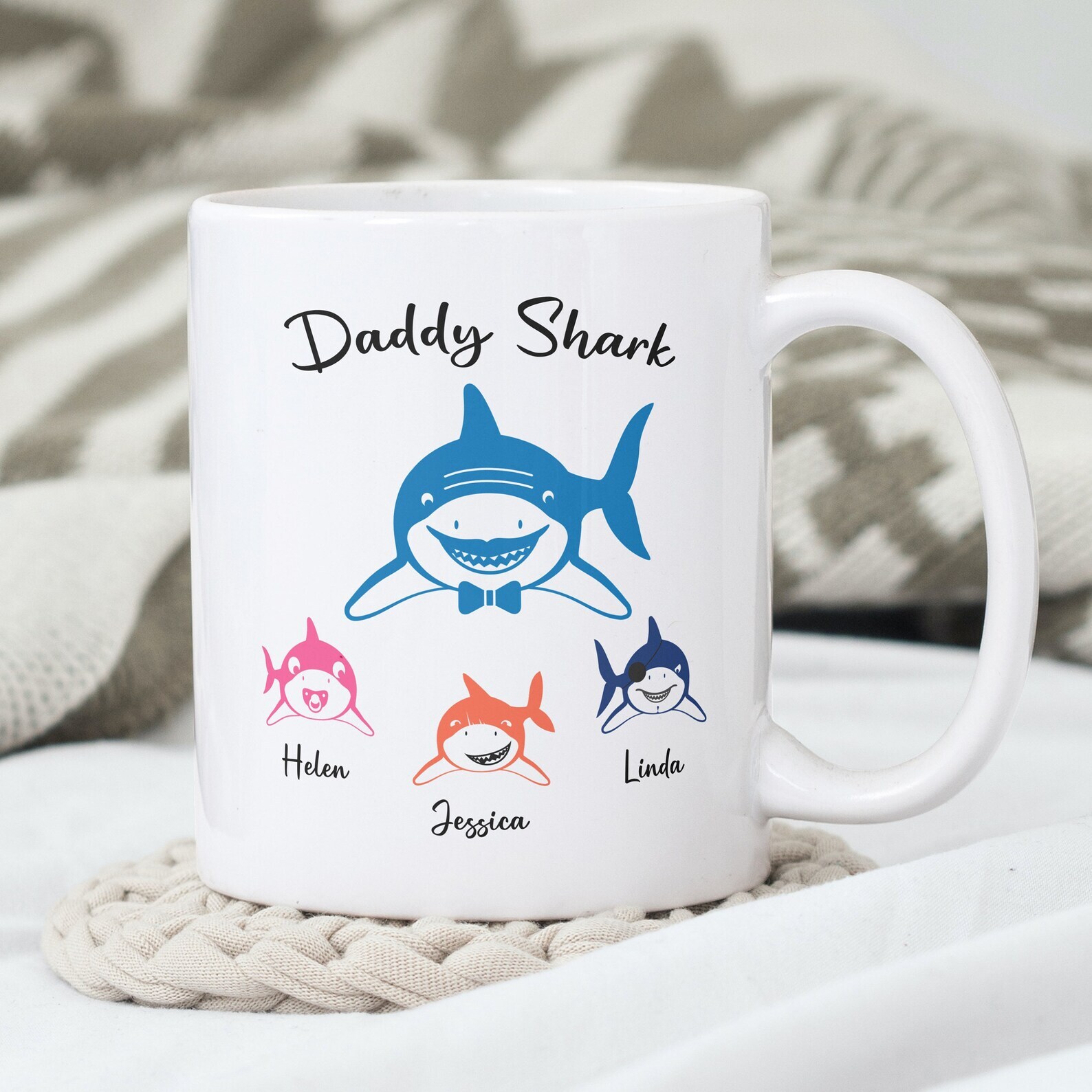 Funny Daddy Shark Customized Mug
