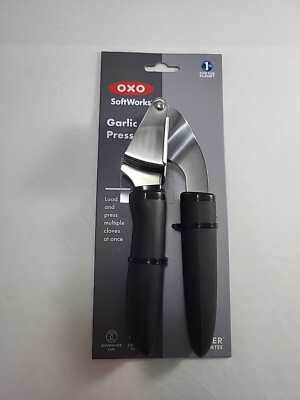 OXO SoftWorks Soft-Handled Garlic Press Stainless Steel New Large Capacity