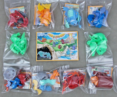 DRAGONS VALLEY COMPLETE SET OF 10 WITH PAPERS KINDER JOY SURPRISE EGG TOYS 2007