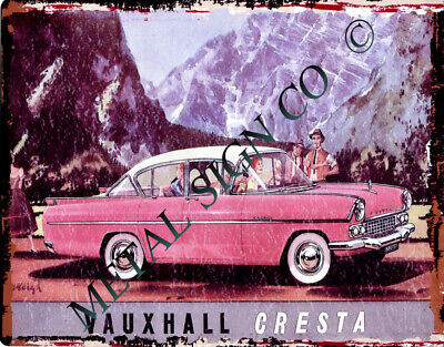 VAUXHALL CRESTA CAR METAL WALL SIGN 8x10in pub bar shop cafe garage games room