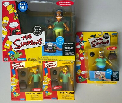 The Simpsons PIN PAL Figure Set & Bowl-A-Rama APU HOMER MOE MR
