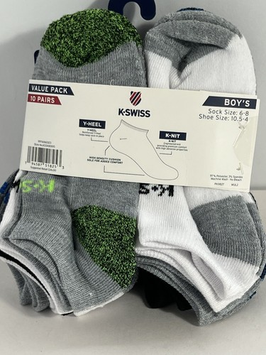 K Swiss Boy’s 10 Pairs Sock Size 6-8 Value Pack - Picture 2 of 5