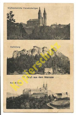 Maintal AK Schloß Banz Staffelberg Wallfahrtskirche Ansichtskarte 1921