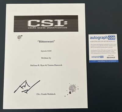 TED DANSON SIGNED CSI CRIME SCENE INVESTIGATION BITTERSWEET SCRIPT w ...