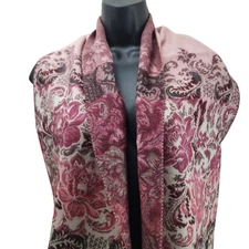 V FRAAS Women's Scarf Beautiful Beige Paisley Fringe Cashmink 12/52'