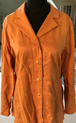 Exklusiv:Orange/okka farbene Damen-Sommer-Jacke CRIS DEVI Größe L in Leder-Optik