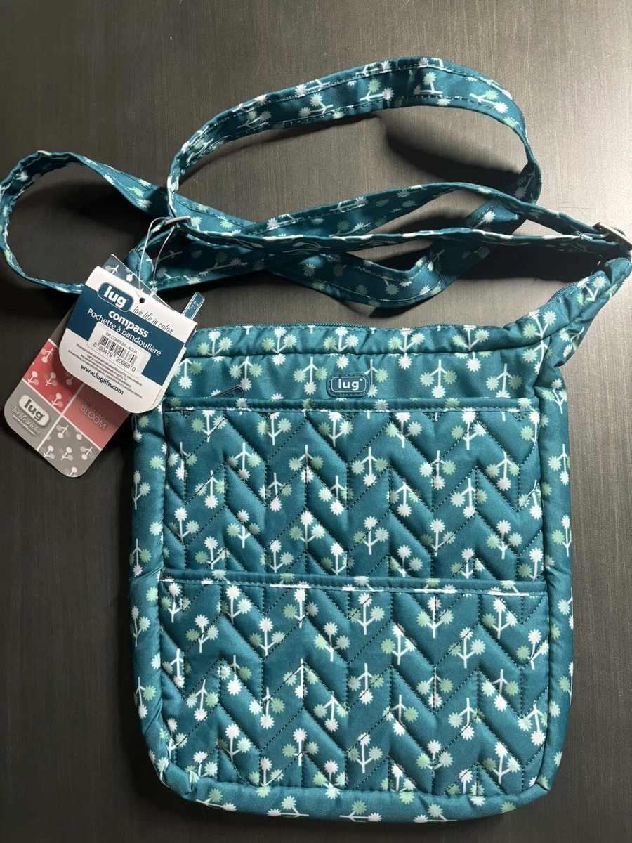 NWT LUG COMPASS Convertible Crossbody Shoulder Top Handle Bag Aqua