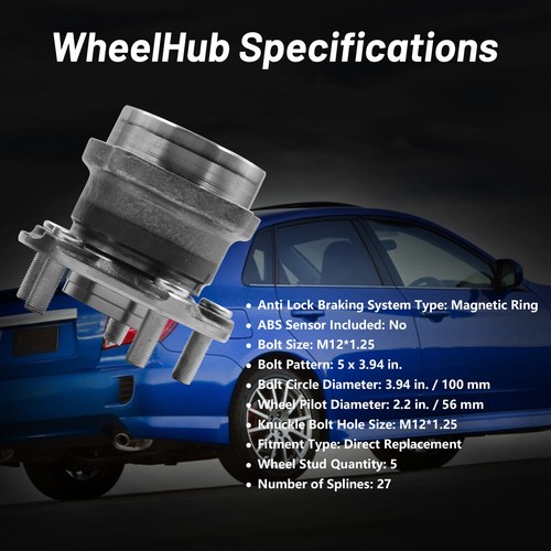 2* Rear Wheel Hub Bearings Assembly for 2008-2012 Subaru Impreza NO STI I6E1 - Imagen 9 de 10