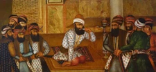 oil painting handpainted on canvas "Karim Khan Zand amidst his close circle"