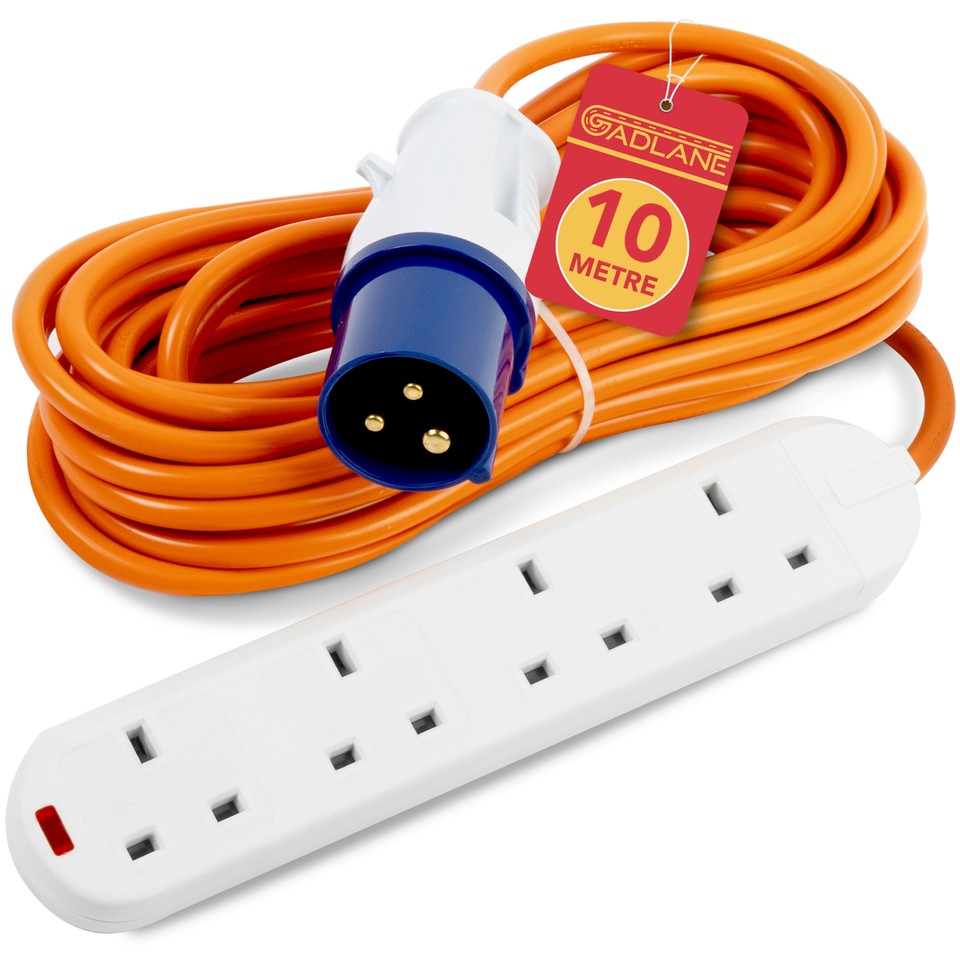 Enchufe Caravana 240V 16A Cable De Extensión Para Camping De 5 Metros, Enchufe Tipo G, 240V/16A, Ideal Para Caravanas Y Autocaravanas Cable Extensión Camping 5 Metros