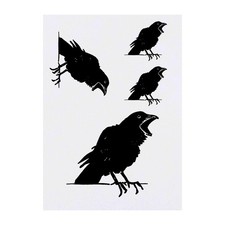 4 x 'Crow Cawing' Temporary Tattoos / Transfers TO00015463 