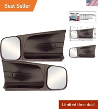 Durable Black Towing Mirrors Pair For Chevygmc - Tool-free Setup Convex Lens Durable Black Towing Mirrors Pair For Chevygmc - Tool-free Setup Convex Lens