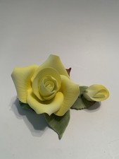 Yellow Porcelain Rose Figurine Capodimonte-like