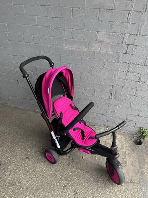 SmarTrike STR3 Trike In Compact Folding Stroller Pink Handle