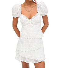 For Love & Lemons Rosalyn Mini Dress White