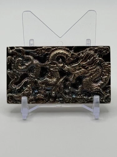 2.8 Oz  .999 Silver Dragon Bar Hand Poured by “Lady Liberty Bullion” Antiqued