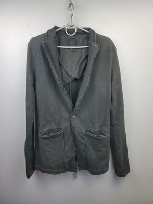 Thom Krom Gray Distressed Avant Garde Blazer Jacket Cotton Mens Size S