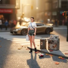 Bemalte Miniaturfigur aus Kunstharz, modernes...