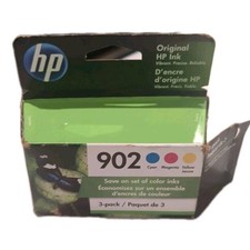 HP 902 Color Ink Cartridge 3-Pack Cyan Magenta Yellow OEM T0A38AN NEW, Open Box