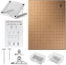 12 16 Inch Macrame Board and Pins Kit, Double Sided Grids Handmade Braiding M...