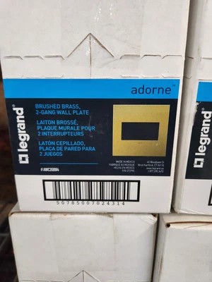 4 Pack Legrand Adorne Brushed Brass 2 Gang Wall Plate New