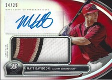 2013 Bowman Platinum Jumbo Relic Auto Red Refractors #MD Matt Davidson Patch /25