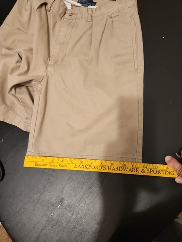 Polo Ralph Lauren Shorts Mens 30 Waist Beige Pleated Cotton Preppy Tyler Model - Bild 13 von 13