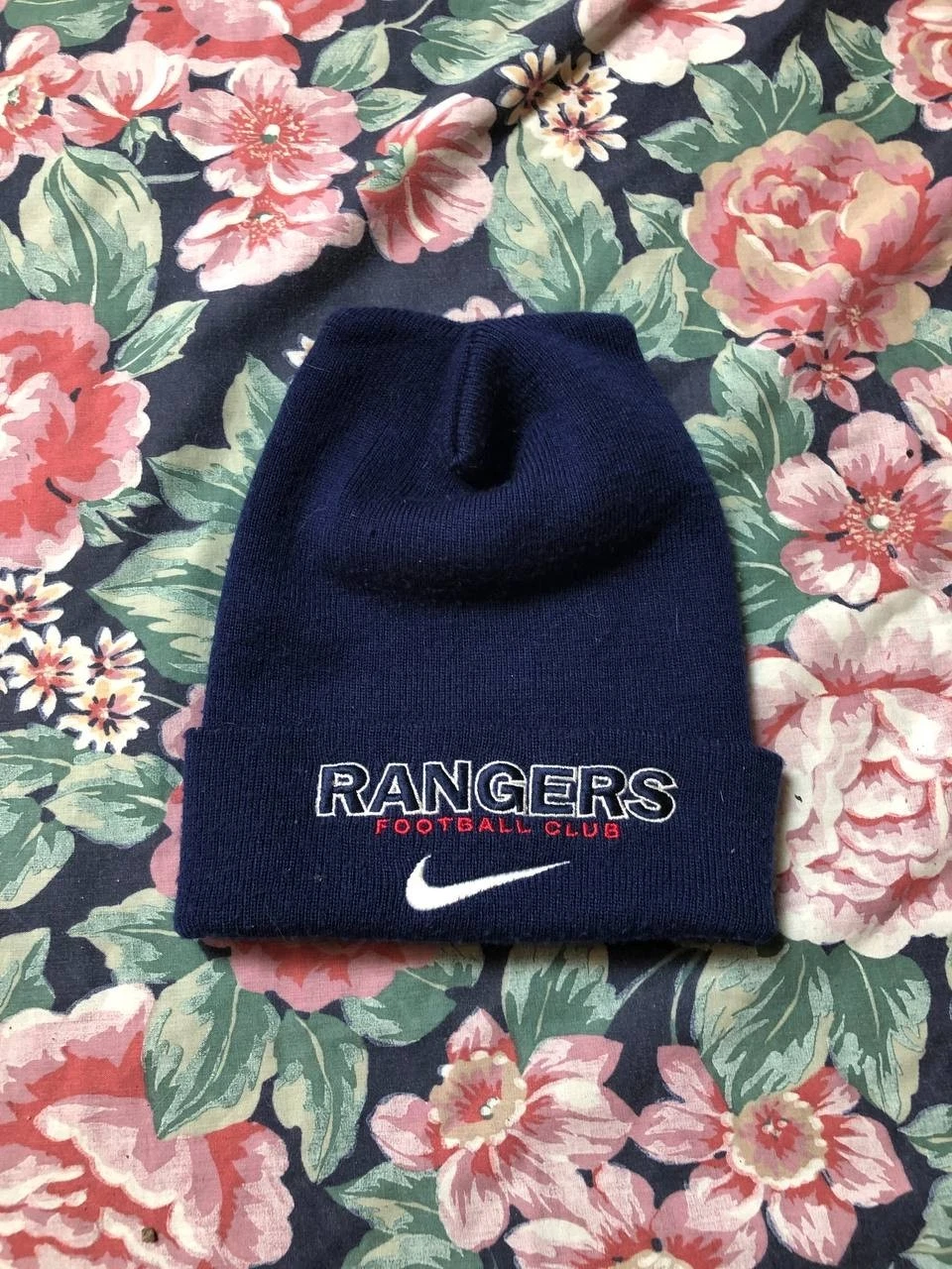 Nike Swoosh Hat Blue OSFA Adjustable Embroidered Drill Swoosh Rangers Winter