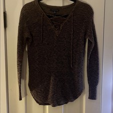 American Eagle Outfitters Dark Brown V-Neck Sweater