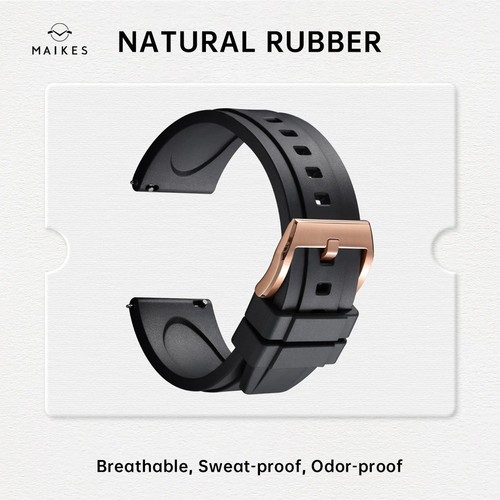 Rubber Watch Strap Quick Release Band for Rolex Omega IWC Smart Watches 19-24mm - Picture 8 of 20