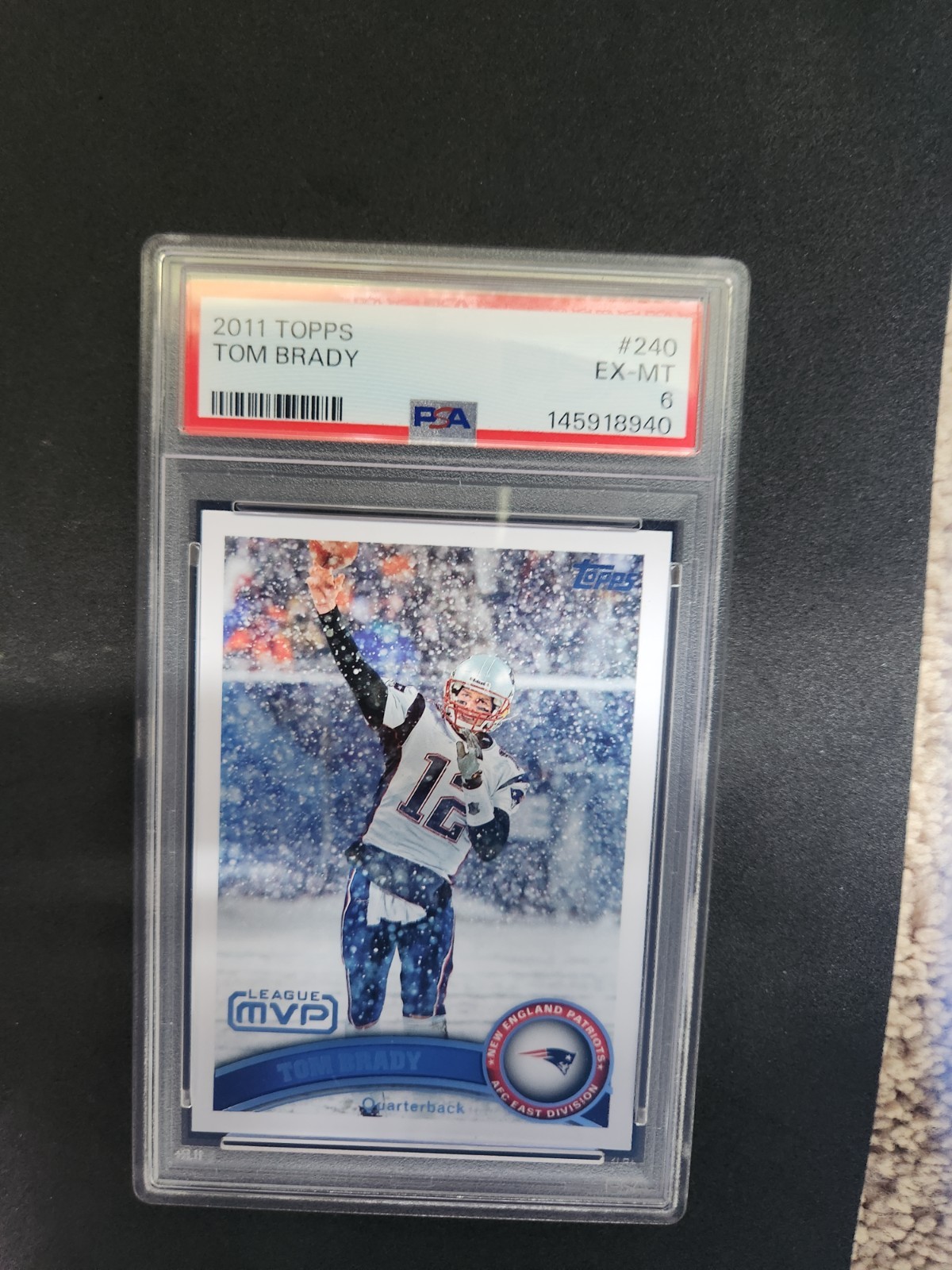 2011 TOM BRADY Topps  #240 PSA 6 (2025 grade-UNDER GRADED) view 8