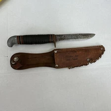 Vintage Marbles Gladstone Fixed Blade Hunting/Combat Knife Leather