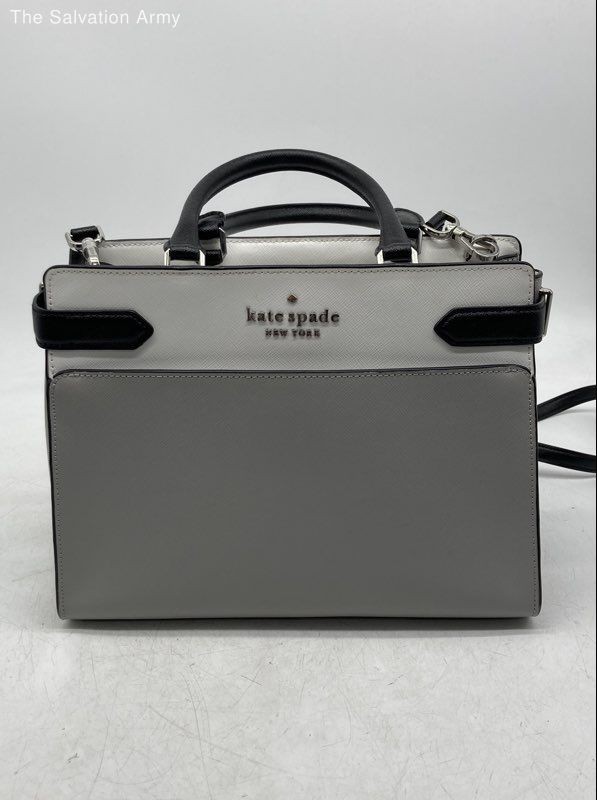 Kate Spade New York Womens Gray Staci Classic Satchel Bag With Wallet